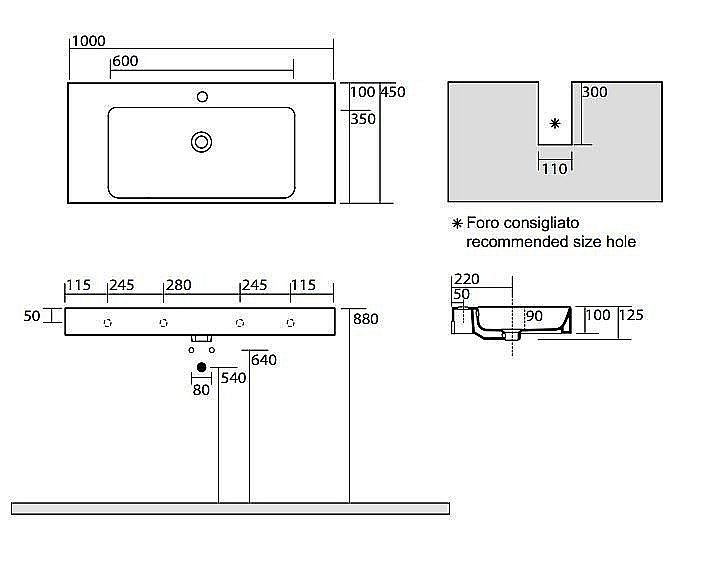 Раковина Kerasan Cento 100 355001*1 белая купить в интернет-магазине Sanbest