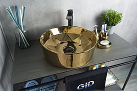 Раковина накладная Gid 40 D1342h015 53331 золото купить в интернет-магазине Sanbest
