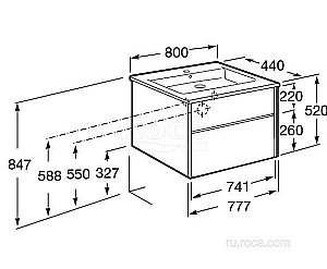Тумба с раковиной Roca Ronda ZRU9302965 80 белый глянец/антрацит для ванной в интернет-магазине Sanbest