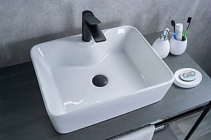 Раковина накладная Gid Geometrico 48 N9091 51176 белая купить в интернет-магазине Sanbest