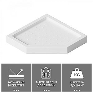 Душевой поддон Abber 90х90 AD3B090 белый купить в интернет-магазине Sanbest