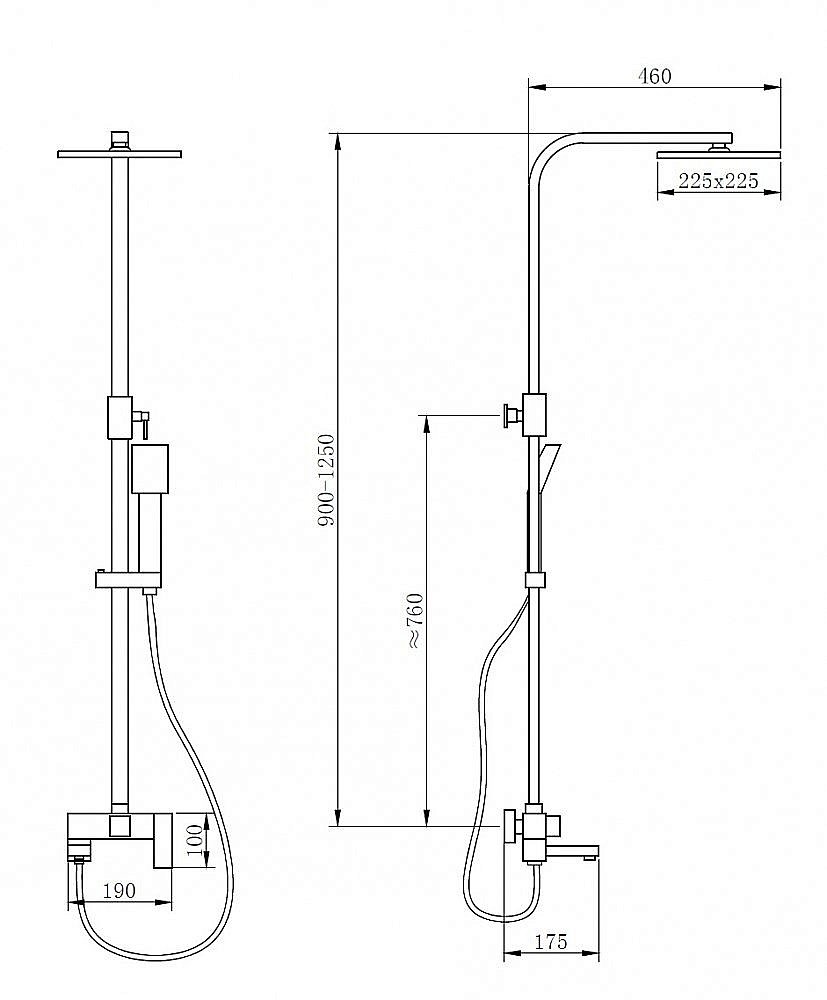 Душевая система ABBER Daheim AF8216G золото матовое купить в интернет-магазине сантехники Sanbest