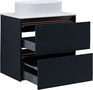 Тумба с раковиной Allen Brau Activity 70 1.34011.AM антрацит матовый/олива брашированная для ванной в интернет-магазине Sanbest