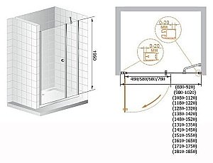 Душевая дверь Cezares ELENA-B-11 133 купить в интернет-магазине Sanbest