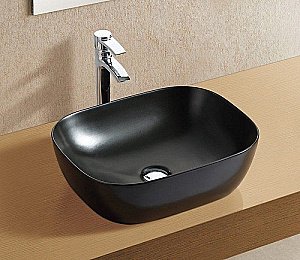 Раковина накладная CeramaLux NC 60 78106MB черная матовая купить в интернет-магазине Sanbest