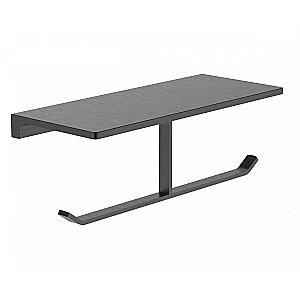 Двойной держатель для туалетной бумаги с полкой WONZON & WOGHAND ECLIPSE, Темный графит (WW-9156-BGM) купить в интернет-магазине сантехники Sanbest