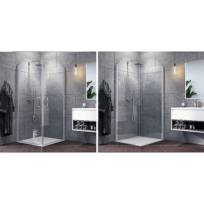 Душевой уголок квадрат Excellent Mazo 90х90 стекло прозрачное/профиль хром купить в интернет-магазине Sanbest