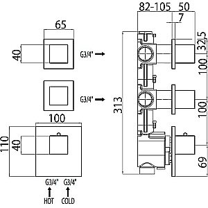 Смеситель для душа Bossini Outlets Z032203.030 хром купить в интернет-магазине сантехники Sanbest