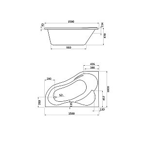Ванна акриловая Santek Ибица 150x100 белая купить в интернет-магазине Sanbest