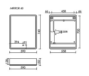Зеркальный шкаф Sancos Mirror MI60ECH дуб чарльстон купить в интернет-магазине сантехники Sanbest