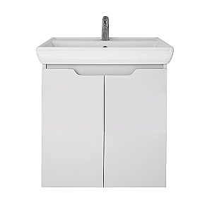 Тумба с  раковиной подвесная/напольная Dreja Q PLUS (D) 60 белый глянец для ванной в интернет-магазине Sanbest