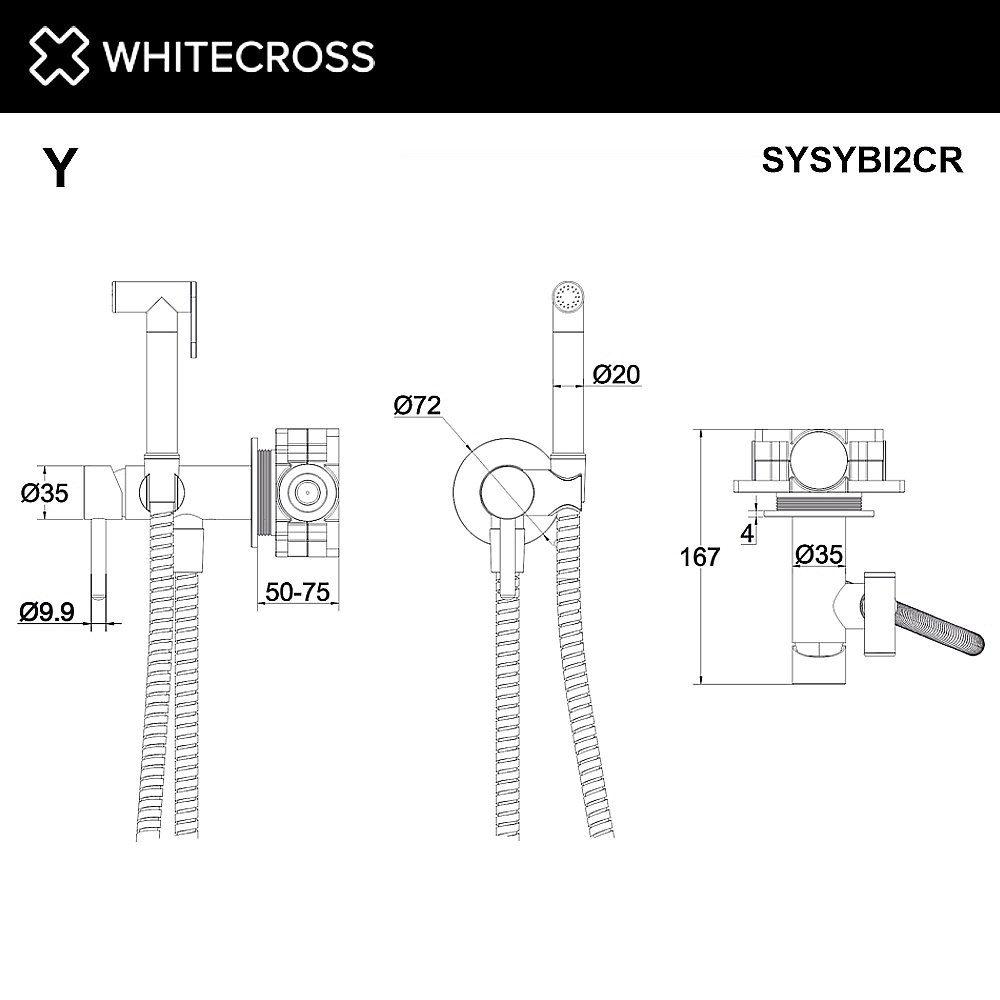 Гигиенический душ WhiteCross Y SYSYBI2CR хром купить в интернет-магазине сантехники Sanbest