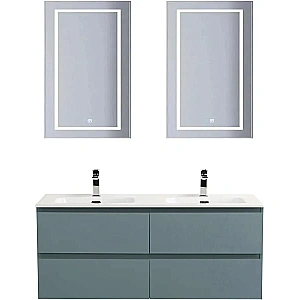 Тумба с раковиной BelBagno 120 KRAFT-1200-4C-SO-AO+BB1200-2-ETL голубая матовая для ванной в интернет-магазине Sanbest