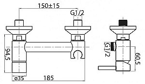 Смеситель для душа Cezares Articoli Vari CZR-DA3-01 купить в интернет-магазине сантехники Sanbest