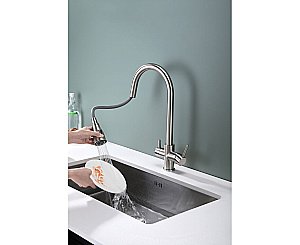 Смеситель для кухни Paulmark Lange La214212-BS брашированная сталь купить в интернет-магазине сантехники Sanbest