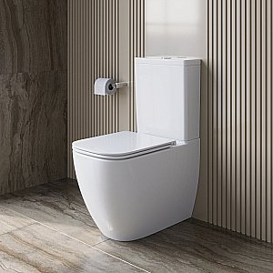 Унитаз напольный BelBagno LUCE-TOR BB2197CP-TOR/SC белый, с крышкой микролифт, с бачком, безободковый, слив-торнадо купить в интернет-магазине Sanbest
