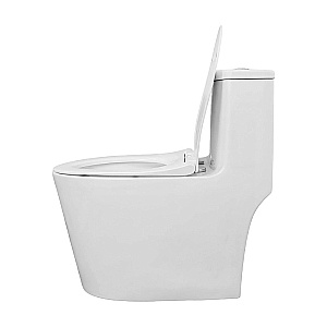 Унитаз моноблок Azario Bais AZ-5003 белый, безободковый, с крышкой микролифт купить в интернет-магазине Sanbest