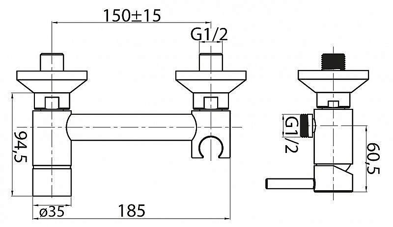 Смеситель для душа Cezares Articoli Vari CZR-DA3-01 купить в интернет-магазине сантехники Sanbest