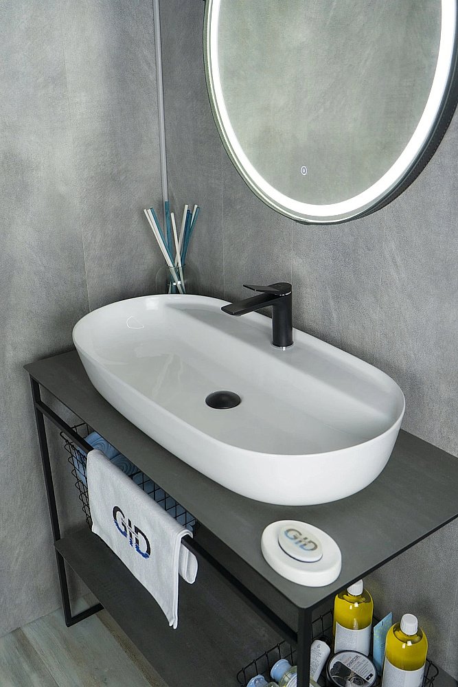 Раковина накладная Gid Lago 81 N9347 51190 белая купить в интернет-магазине Sanbest