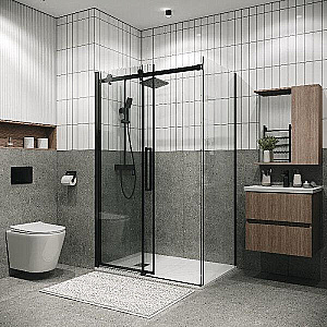 Душевой уголок Grossman Classic 160х80 120.K33.04.1680.21.00 стекло прозрачное/профиль черный матовый купить в интернет-магазине Sanbest