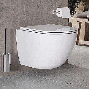 Унитаз подвесной с инсталляцией Agger ATI03100+APB200 белый, с крышкой микролифт, безободковый, с кнопкой хром купить в интернет-магазине Sanbest