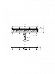 Душевой лоток Cezares SLIDER 70 SLIDER-LD-70-GM оружейная сталь купить в интернет-магазине Sanbest