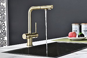 Смеситель для кухни Paulmark Serpentine Se213222-BR бронза купить в интернет-магазине сантехники Sanbest