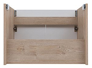 Тумба с раковиной Aquanet Оптима 70 344800+301804 светлый дуб/белый сатин для ванной в интернет-магазине Sanbest