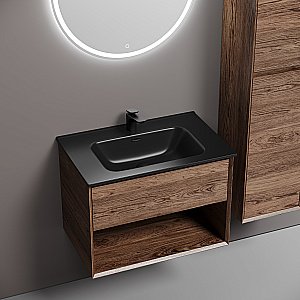 Тумба с раковиной Sancos Marmi 1.0 70 MR1.070ECH дуб чарльстон для ванной в интернет-магазине Sanbest