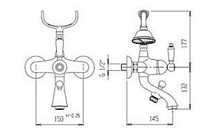 Смеситель для ванны Caprigo Antique-Swarovski 04S-011-VOT купить в интернет-магазине сантехники Sanbest