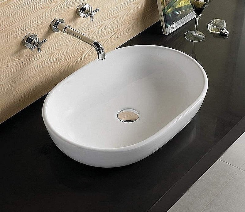 Раковина накладная Ceramalux N 48 9026А белая купить в интернет-магазине Sanbest