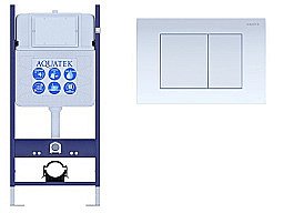Инсталляция для унитаза Aquatek ECO Standart INS-0000014 с кнопкой KDI-0000009 белая купить в интернет-магазине сантехники Sanbest