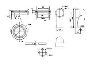 Сифон для унитаза Burlington C26 купить в интернет-магазине сантехники Sanbest