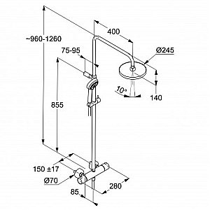 Душевая система Kludi Logo 6808239-00 черный купить в интернет-магазине сантехники Sanbest