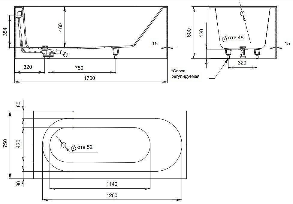 Ванна Salini FABIA S-Sense 170x75 102611G белая купить в интернет-магазине Sanbest