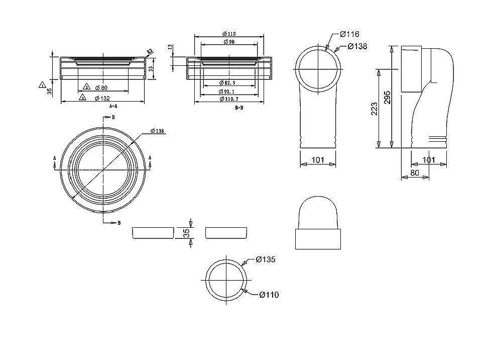 Сифон для унитаза Burlington C26 купить в интернет-магазине сантехники Sanbest