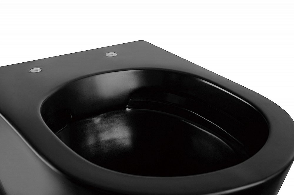 Унитаз подвесной ABBER Bequem AC1103MB с крышкой микролифт, безободковый, черный матовый купить в интернет-магазине Sanbest