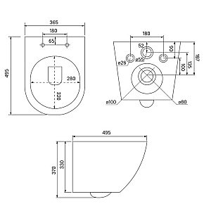 Унитаз подвесной Iddis Blanco Q BLQRDSEI25 безободковый, с крышкой микролифт, слив-торнадо купить в интернет-магазине Sanbest