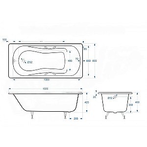 Ванна Delice Haiti Luxe Elite 150х80 DLR230636R 150х80 белая купить в интернет-магазине Sanbest