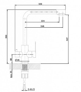 Смеситель для кухни Orange Steel M99-008b матовый черный купить в интернет-магазине сантехники Sanbest