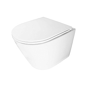 Унитаз подвесной Azario BLISS AZ-5179T-WHT белый, безободковый, с крышкой микролифт, слив торнадо купить в интернет-магазине Sanbest
