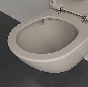 Унитаз подвесной Villeroy&Boch Antao 4674T0AM миндальный, безободковый, слив торнадо купить в интернет-магазине Sanbest