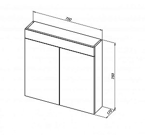 Зеркальный шкаф De Aqua Эколь 186495 75 белый купить в интернет-магазине сантехники Sanbest