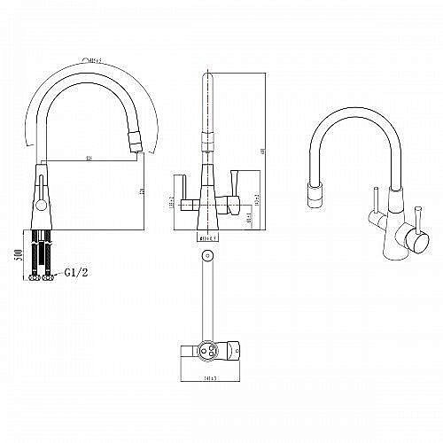 Смеситель для кухни Lemark Comfort LM3075C-Red купить в интернет-магазине сантехники Sanbest