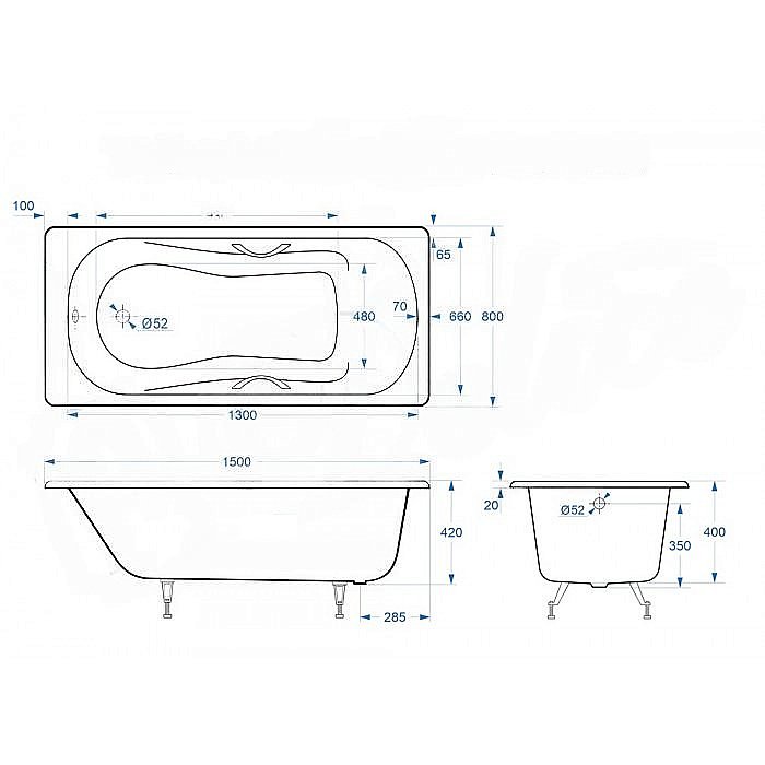 Ванна Delice Haiti Luxe Elite 150х80 DLR230636R 150х80 белая купить в интернет-магазине Sanbest