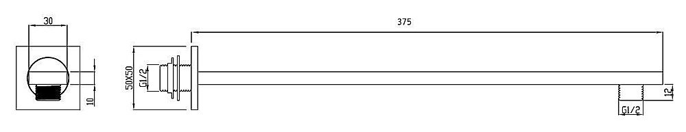 Держатель верхнего душа RGW Shower Panels SP-122 купить в интернет-магазине сантехники Sanbest