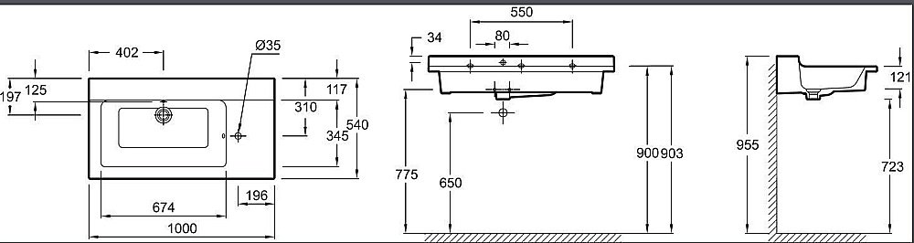Раковина Jacob Delafon SOPRANO 100 EXK122-00 белая купить в интернет-магазине Sanbest