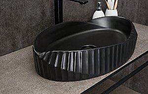 Раковина накладная Gid Creativo 60 Bm888 53358 черная матовая купить в интернет-магазине Sanbest