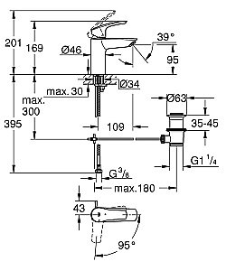 Смеситель для раковины Grohe Eurosmart 32926003 хром купить в интернет-магазине сантехники Sanbest