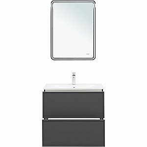 Тумба с раковиной Aquanet Арт 75 329064 ясень графит для ванной в интернет-магазине Sanbest